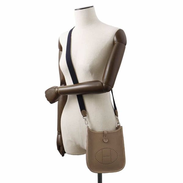 エルメス エブリンTPM アマゾン エトゥープ/ブルーインディゴ/シルバー金具 トリヨンクレマンス U刻印