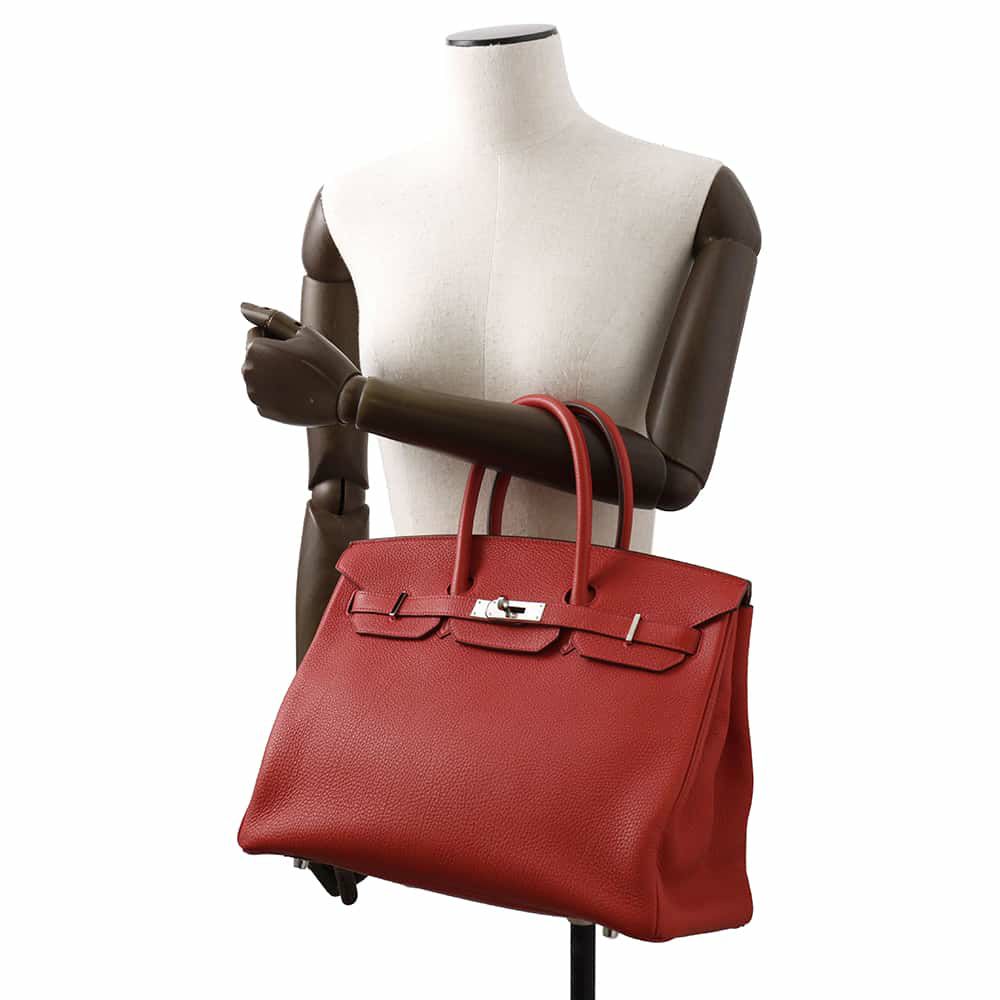 エルメス バーキン35 ルージュヴィフ/シルバー金具 トゴ □P刻印 HERMES Birkin ハンドバッグ