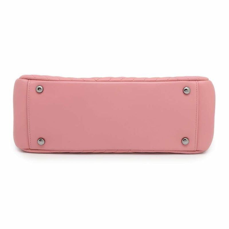 シャネル チェーンショルダーバッグ シェブロン ココマーク ラムスキン CHANEL バッグ Wチェーン