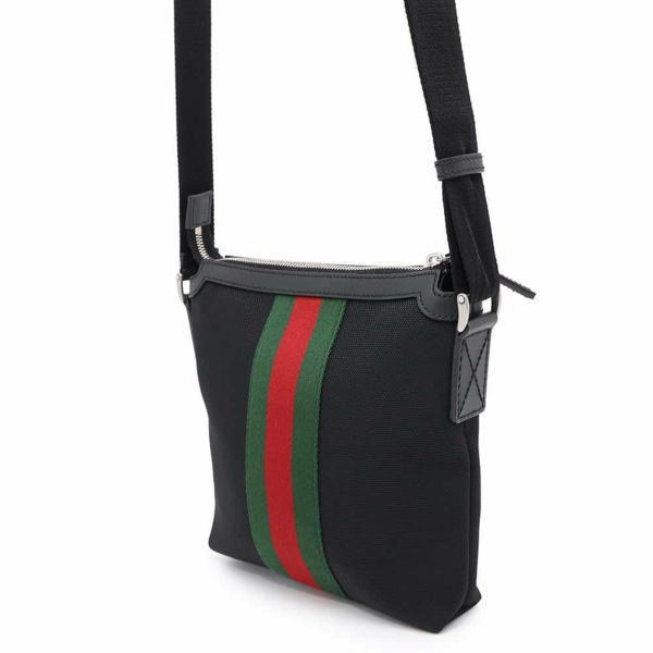 グッチ ショルダーバッグ シェリーライン キャンバス 631195 GUCCI バッグ ウェブ 黒 アウトレット品