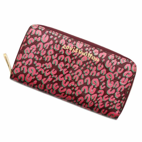 ルイヴィトン 長財布 モノグラム・ヴェルニ レオパード ジッピー・ウォレット M91477 LOUIS VUITTON 財布