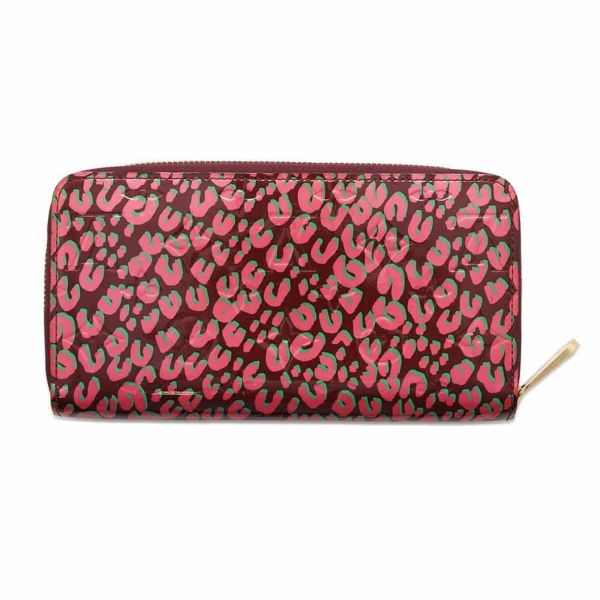 ルイヴィトン 長財布 モノグラム・ヴェルニ レオパード ジッピー・ウォレット M91477 LOUIS VUITTON 財布