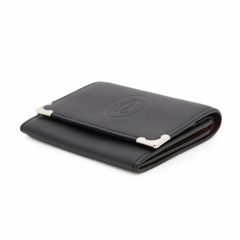 カルティエ コインケース マスト ドゥ カルティエ スクエア カーフレザー Cartier 財布 黒