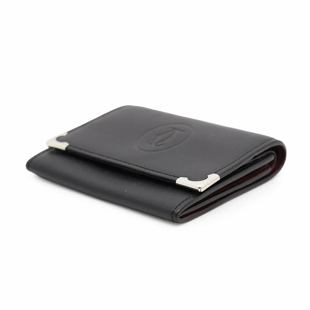 カルティエ コインケース マスト ドゥ カルティエ スクエア カーフレザー Cartier 財布 黒