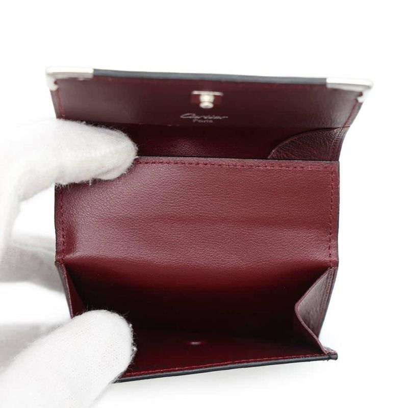 カルティエ コインケース マスト ドゥ カルティエ スクエア カーフレザー Cartier 財布 黒