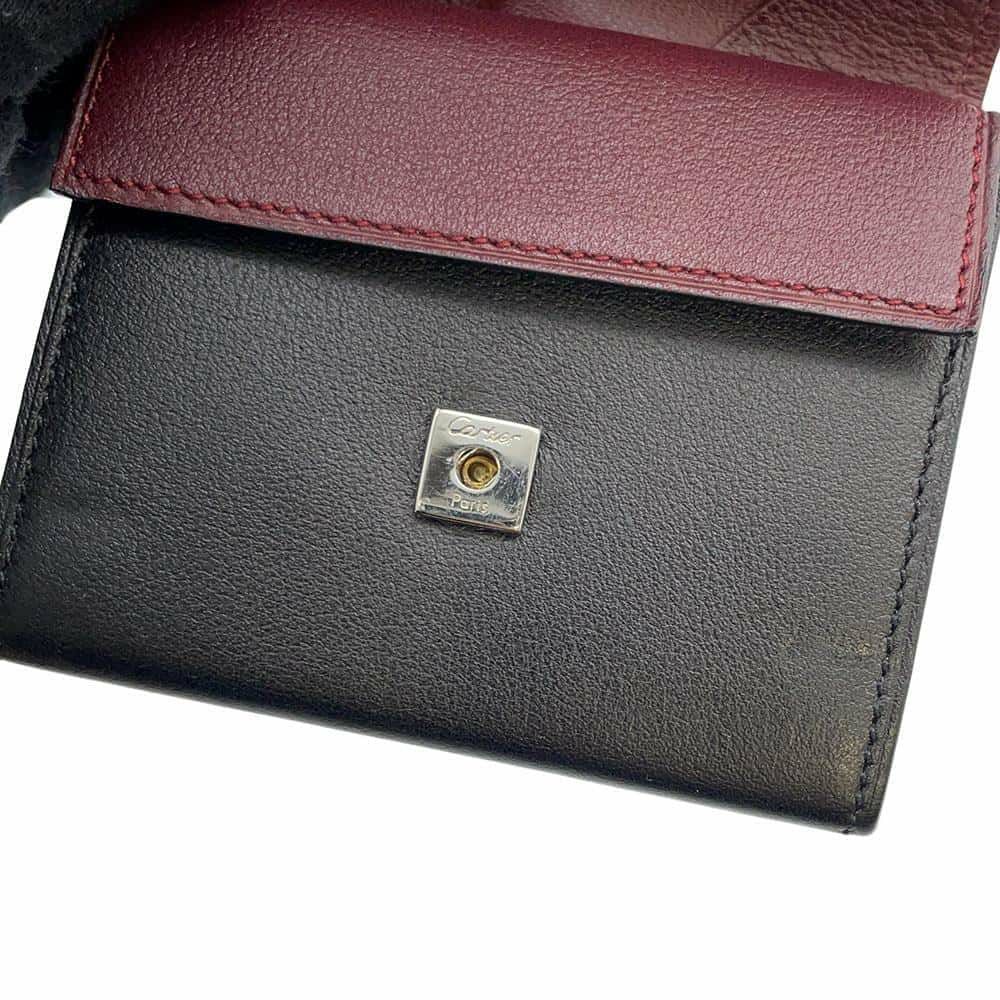 カルティエ コインケース マスト ドゥ カルティエ スクエア カーフレザー Cartier 財布 黒