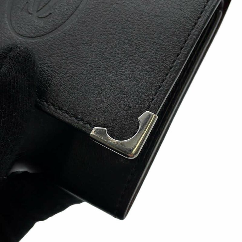 カルティエ コインケース マスト ドゥ カルティエ スクエア カーフレザー Cartier 財布 黒