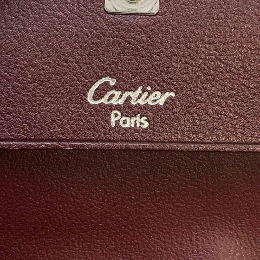 カルティエ コインケース マスト ドゥ カルティエ スクエア カーフレザー Cartier 財布 黒