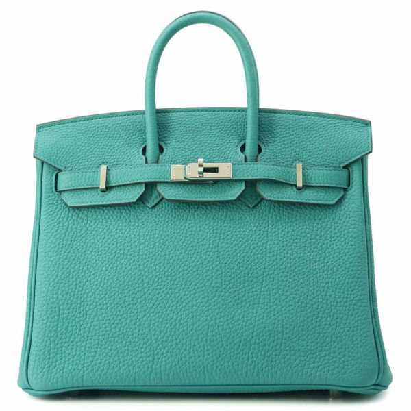 エルメス バーキン25 ヴェルソ ヴェールヴェロン/ブルーイズミール/シルバー金具 トゴ Z刻印 HERMES Birkin
