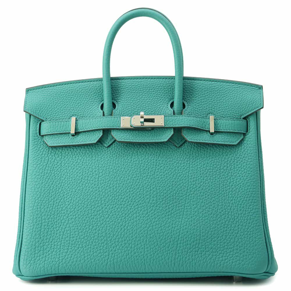エルメス バーキン25 ヴェルソ ヴェールヴェロン/ブルーイズミール/シルバー金具 トゴ Z刻印 HERMES Birkin