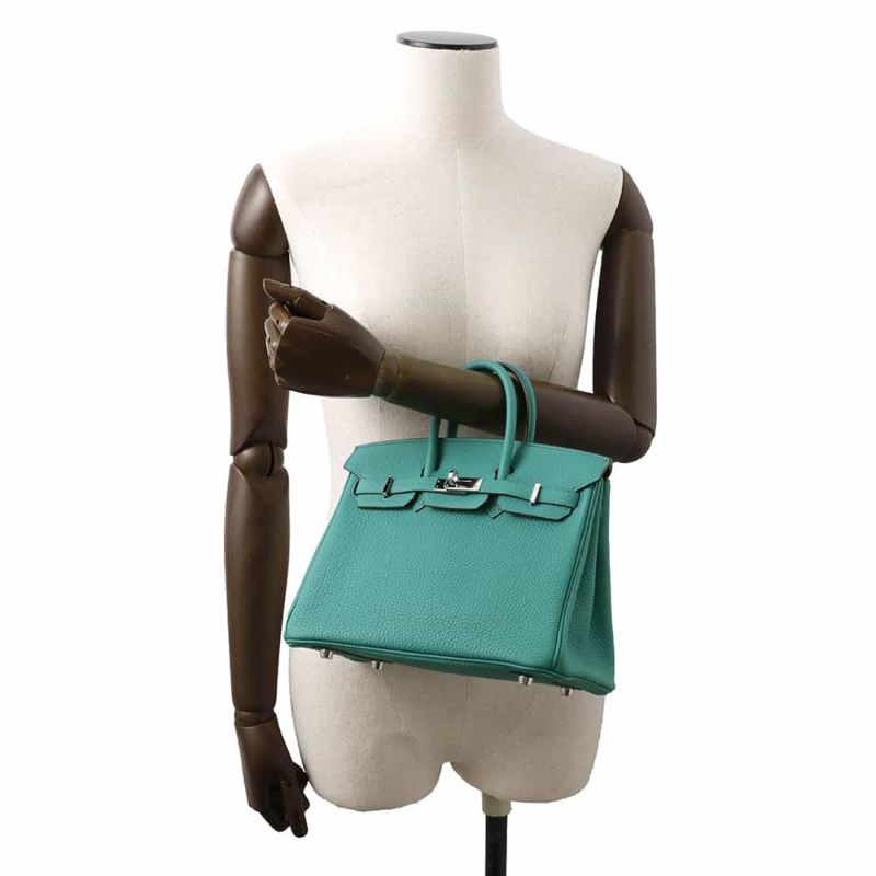 エルメス バーキン25 ヴェルソ ヴェールヴェロン/ブルーイズミール/シルバー金具 トゴ Z刻印 HERMES Birkin