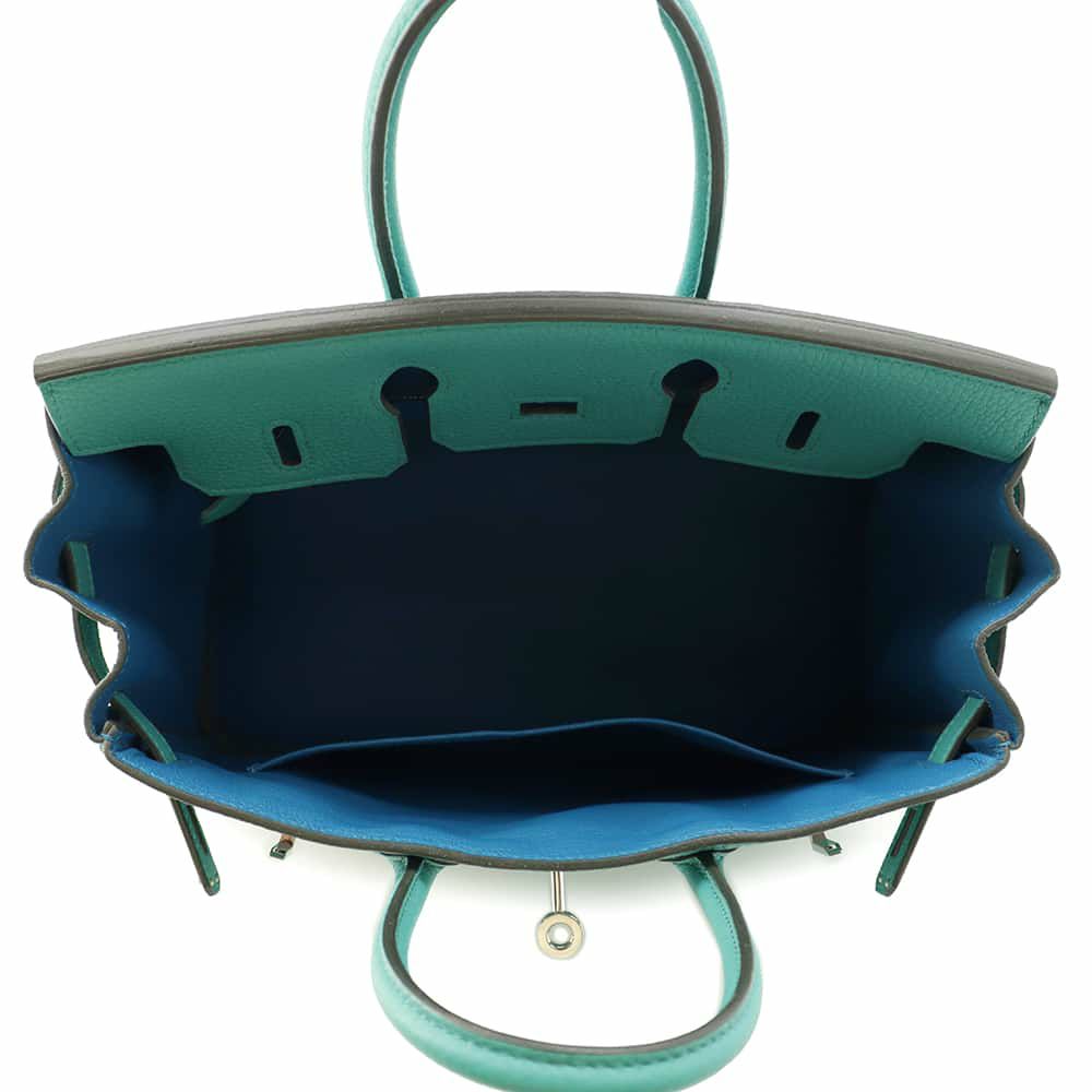 エルメス バーキン25 ヴェルソ ヴェールヴェロン/ブルーイズミール/シルバー金具 トゴ Z刻印 HERMES Birkin