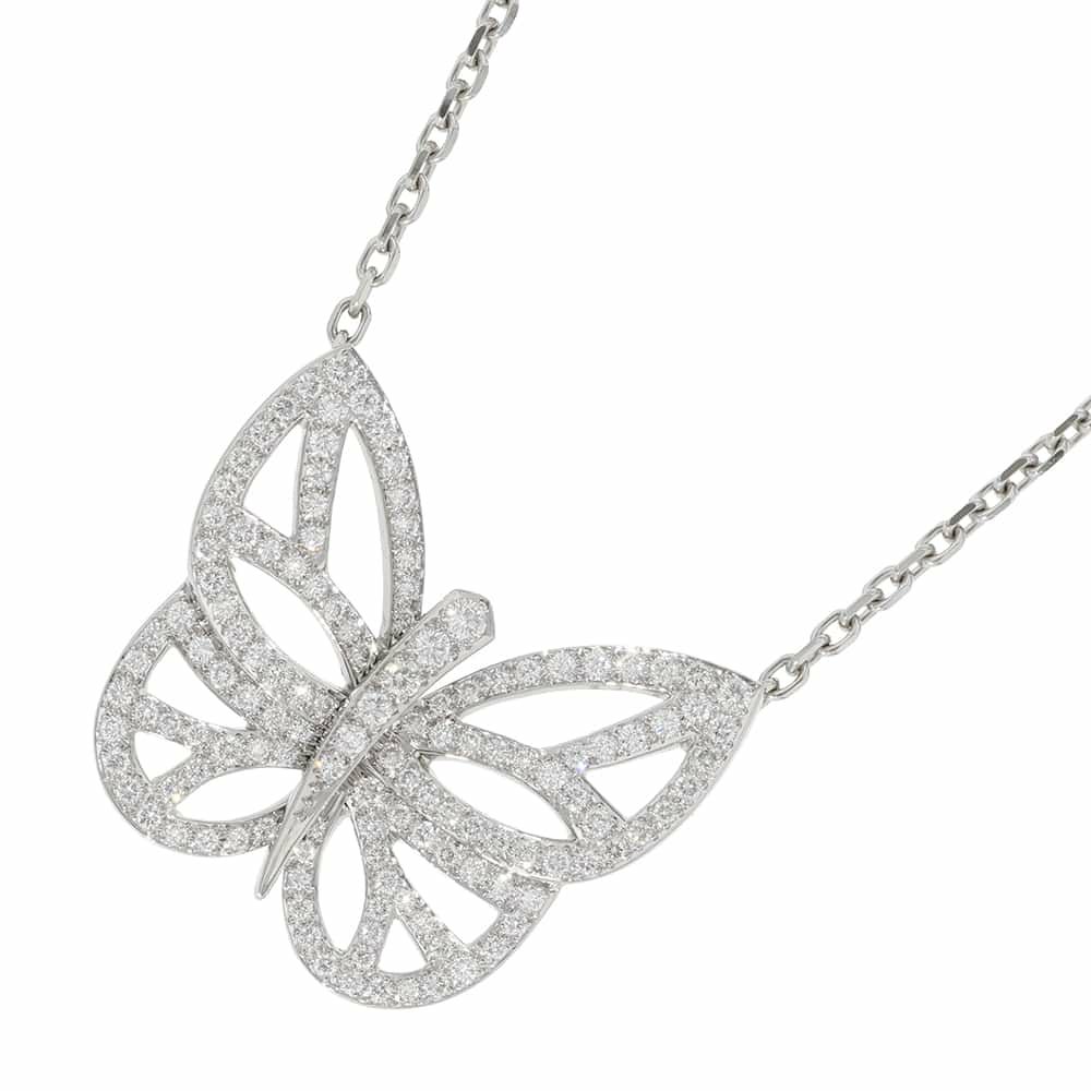 ヴァンクリーフ&アーペル ネックレス パピヨン ネックレス ダイヤモンド K18WGホワイトゴールド ペンダント ジュエリー