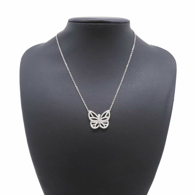 ヴァンクリーフ&アーペル ネックレス パピヨン ネックレス ダイヤモンド K18WGホワイトゴールド ペンダント ジュエリー