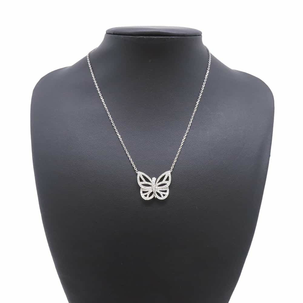 ヴァンクリーフ&アーペル ネックレス パピヨン ネックレス ダイヤモンド K18WGホワイトゴールド ペンダント ジュエリー