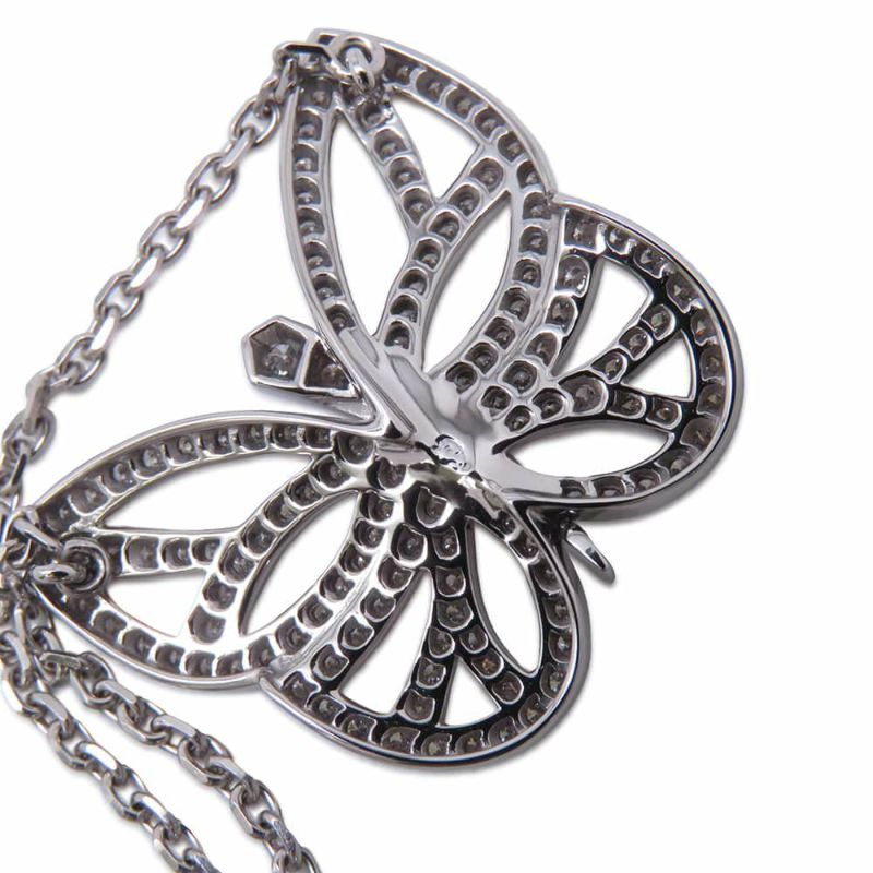 ヴァンクリーフ&アーペル ネックレス パピヨン ネックレス ダイヤモンド K18WGホワイトゴールド ペンダント ジュエリー