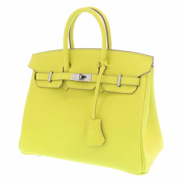 エルメス バーキン25 ライム/シルバー金具 スイフト U刻印 HERMES Birkin ハンドバッグ