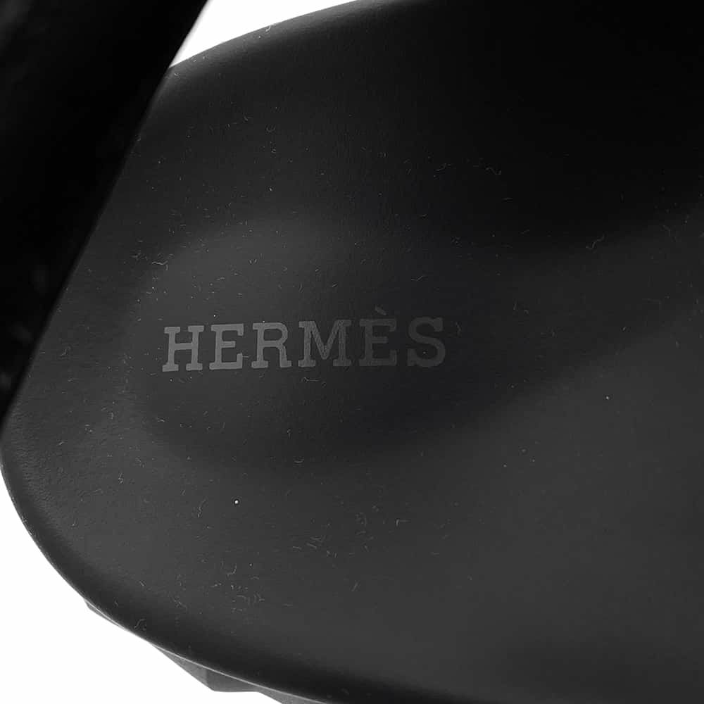 エルメス サンダル ジュニア レザー レディースサイズ39 HERMES 靴 黒