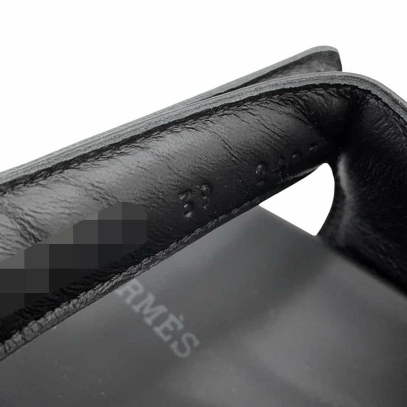 エルメス サンダル ジュニア レザー レディースサイズ39 HERMES 靴 黒