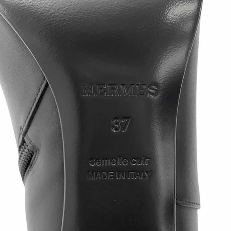 エルメス ブーツ サンジェルマン カーフレザー レディースサイズ37 HERMES 靴 黒