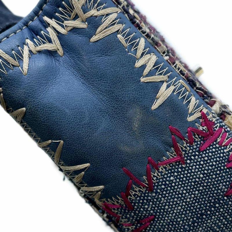 シャネル チェーンショルダーバッグ ココマーク パッチワーク クラシック フラップ デニム キャンバス CHANEL 2wayバッグ