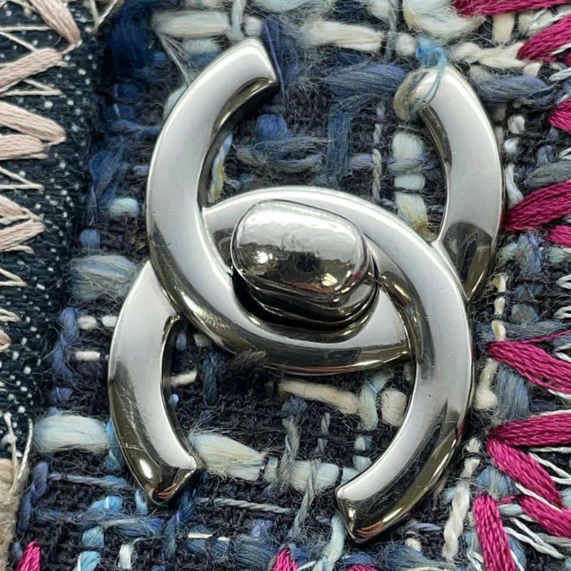 シャネル チェーンショルダーバッグ ココマーク パッチワーク クラシック フラップ デニム キャンバス CHANEL 2wayバッグ