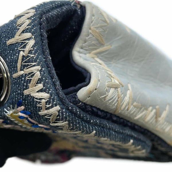 シャネル チェーンショルダーバッグ ココマーク パッチワーク クラシック フラップ デニム キャンバス CHANEL 2wayバッグ