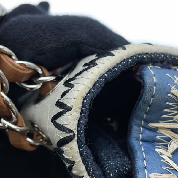 シャネル チェーンショルダーバッグ ココマーク パッチワーク クラシック フラップ デニム キャンバス CHANEL 2wayバッグ