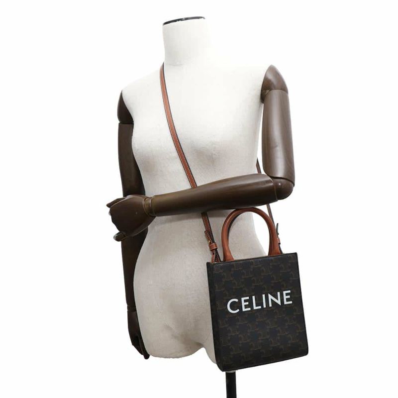 セリーヌ ハンドバッグ トリオンフ ミニ バーティカル カバ PVC/カーフレザー 194372 CELINE 2wayバッグ