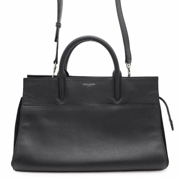 サンローランパリ ハンドバッグ カバリブゴーシュ レザー スエード SAINT LAURENT PARIS 2wayショルダー 黒