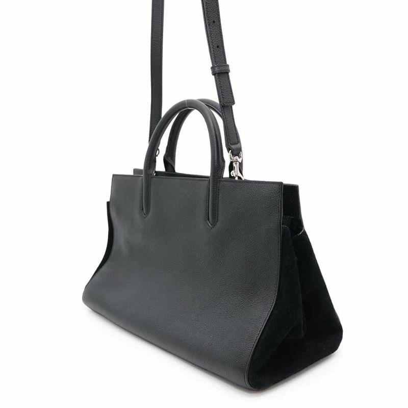 サンローランパリ ハンドバッグ カバリブゴーシュ レザー スエード SAINT LAURENT PARIS 2wayショルダー 黒