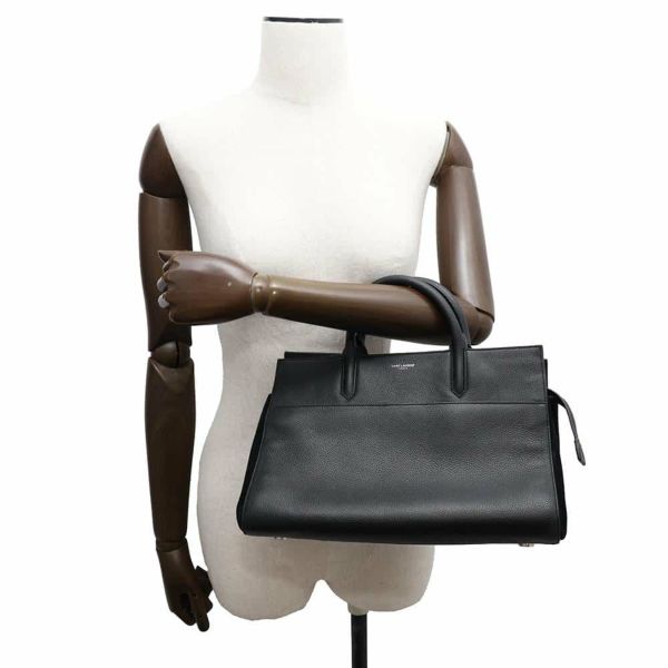 サンローランパリ ハンドバッグ カバリブゴーシュ レザー スエード SAINT LAURENT PARIS 2wayショルダー 黒