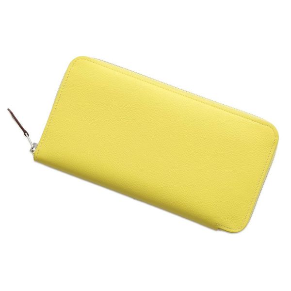 エルメス 長財布 アザップロング シルクイン ライム/シルバー金具 エバーカラー B刻印 HERMES 財布