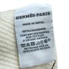 エルメス マフラー レイエH カシミヤ レザー HERMES ストール 白