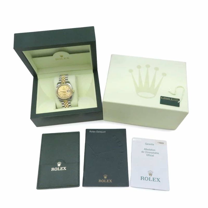 ロレックス デイトジャスト F番 SS/K18YG 116233 ROLEX 腕時計 シャンパン文字盤