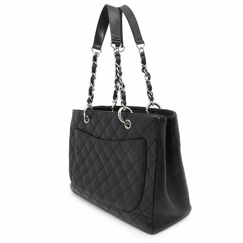 シャネル チェーントートバッグ ココマーク マトラッセ GST キャビアスキン A50995 CHANEL ショルダーバッグ 黒