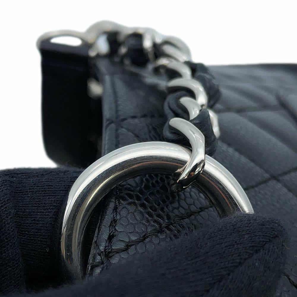 シャネル チェーントートバッグ ココマーク マトラッセ GST キャビアスキン A50995 CHANEL ショルダーバッグ 黒