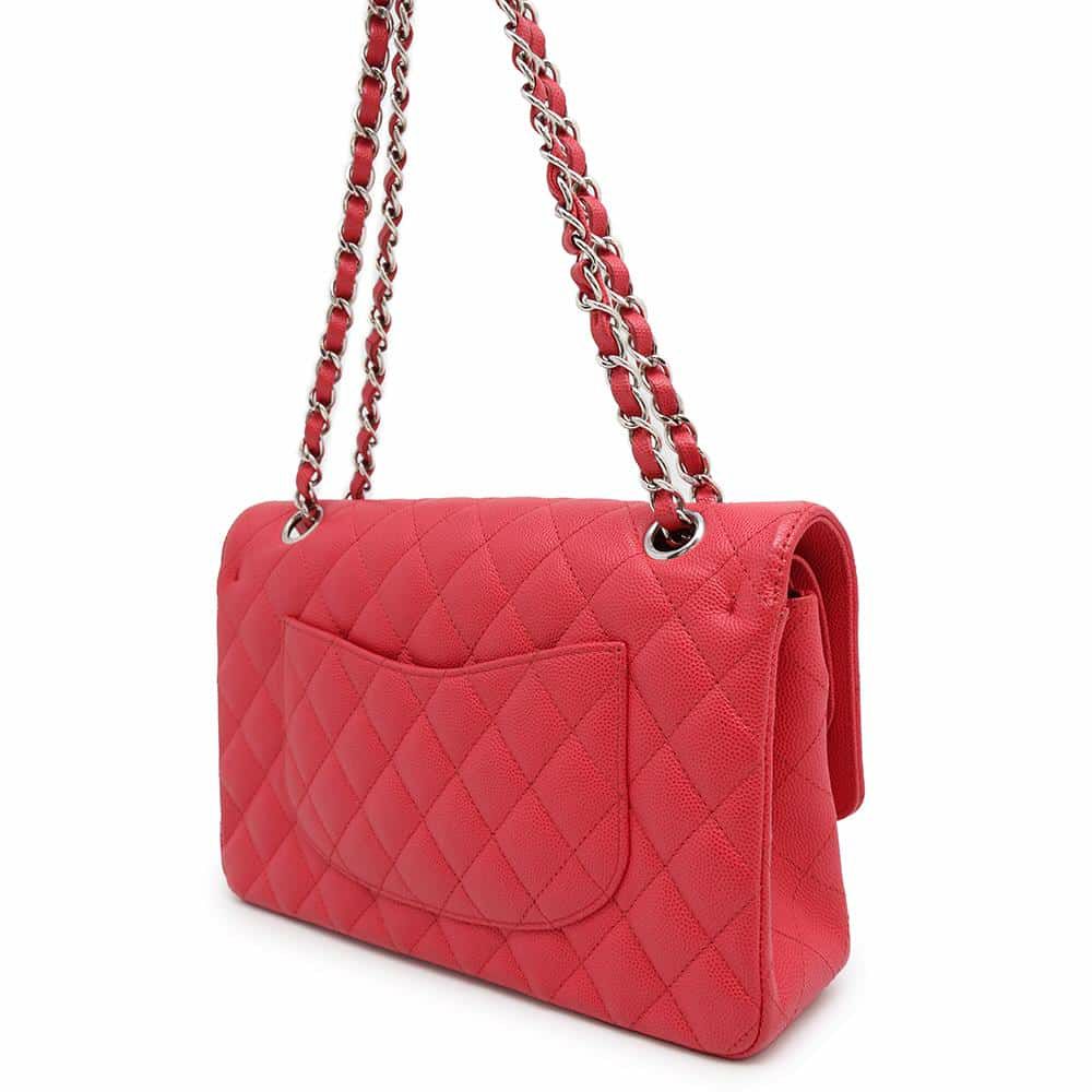 シャネル チェーンショルダーバッグ マトラッセ25 ココマーク キャビアスキン ダブルチェーン A01112 CHANEL