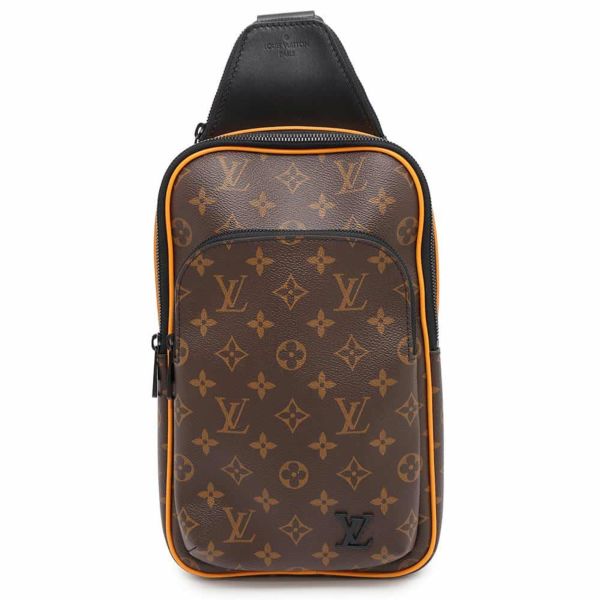 ルイヴィトン ボディバッグ モノグラム・マカサー アヴェニュー・スリングバッグ M46718 LOUIS VUITTON 黒 ブラック