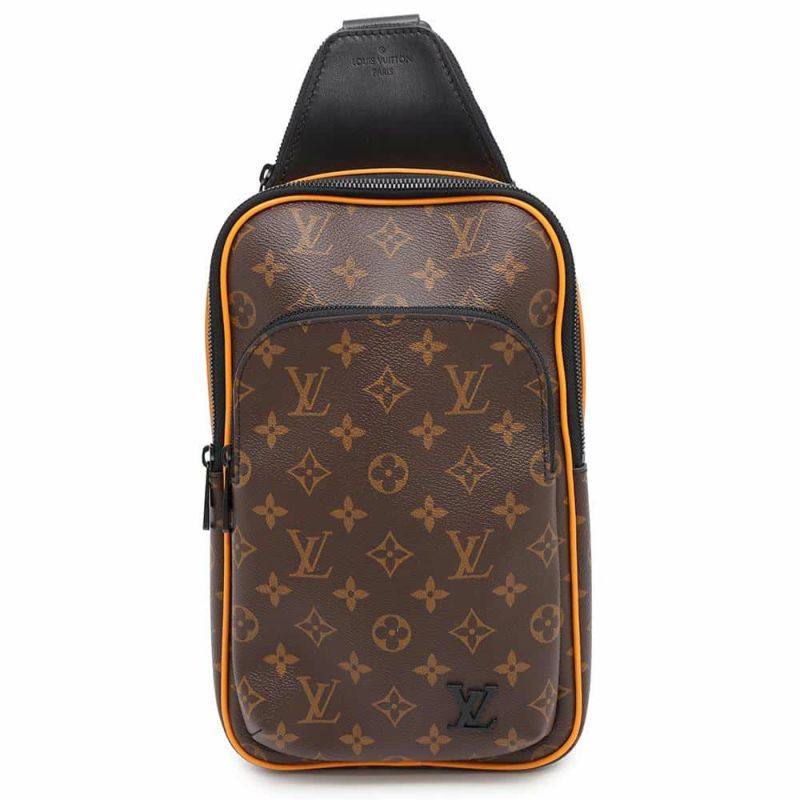 ルイヴィトン ボディバッグ モノグラム・マカサー アヴェニュー・スリングバッグ M46718 LOUIS VUITTON 黒 ブラック