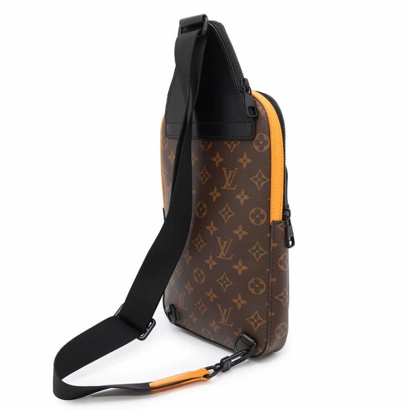 ルイヴィトン ボディバッグ モノグラム・マカサー アヴェニュー・スリングバッグ M46718 LOUIS VUITTON 黒 ブラック