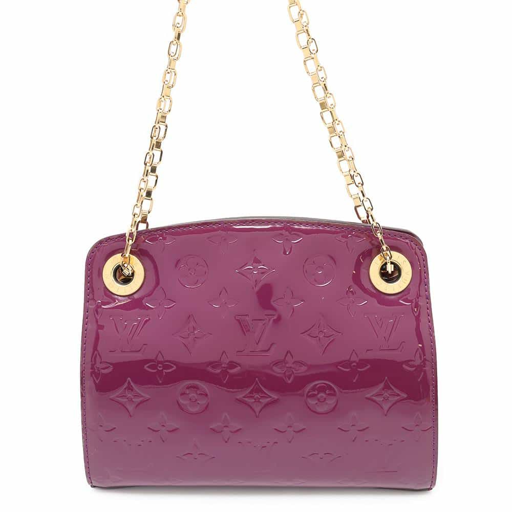 ルイヴィトン チェーンショルダーバッグ モノグラム・ヴェルニ ヴァージニアPM M90137 LOUIS VUITTON パープル