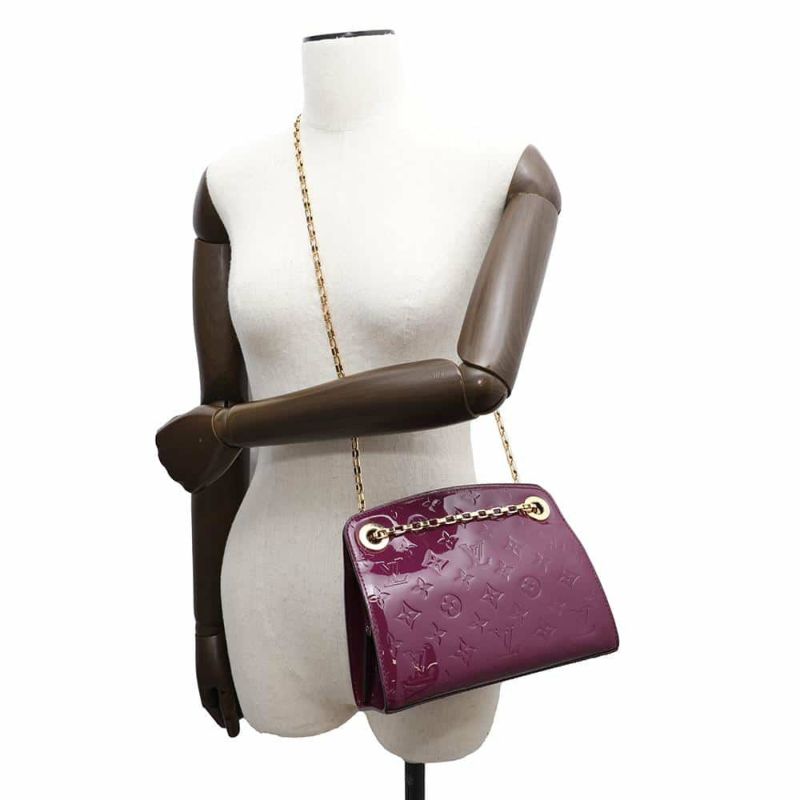 ルイヴィトン チェーンショルダーバッグ モノグラム・ヴェルニ ヴァージニアPM M90137 LOUIS VUITTON パープル