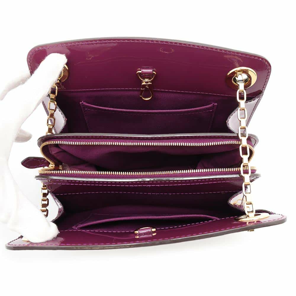 ルイヴィトン チェーンショルダーバッグ モノグラム・ヴェルニ ヴァージニアPM M90137 LOUIS VUITTON パープル