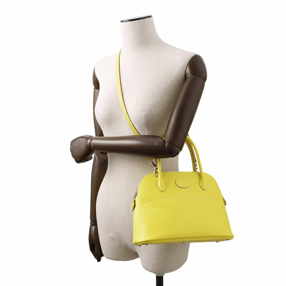 エルメス ハンドバッグ ボリード27 ライム/シルバー金具 エプソン Y刻印 2wayショルダー