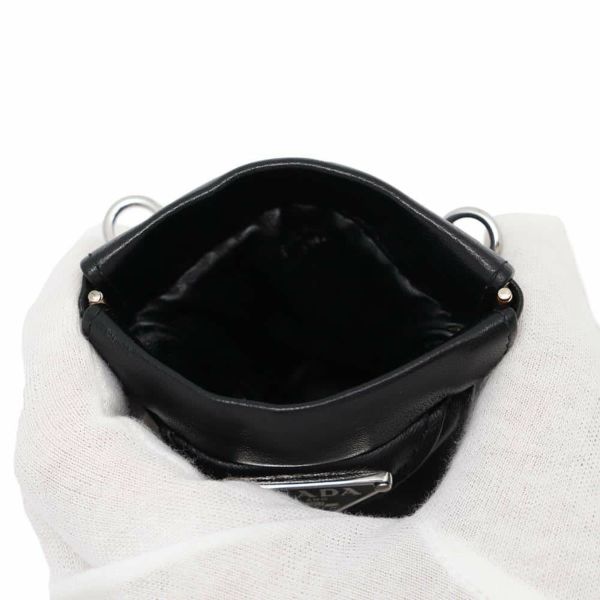 プラダ ネックレスポーチ ミニ レザー 1NR002 PRADA 小物入れ 黒
