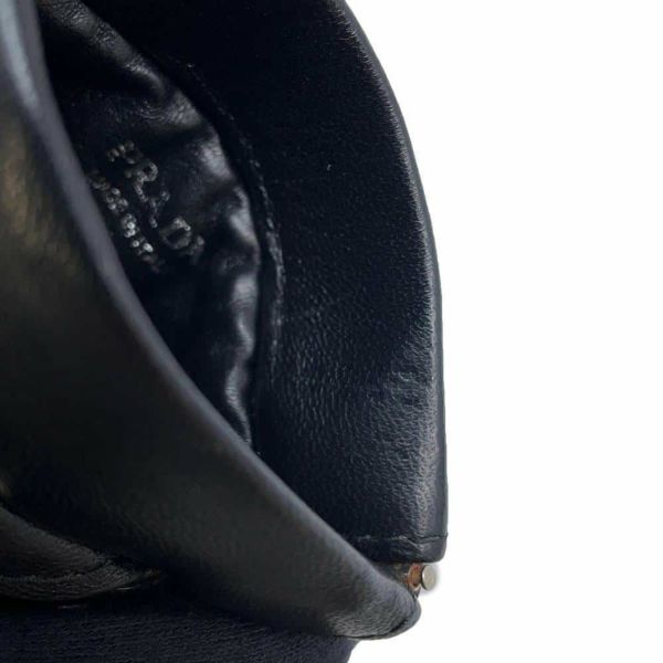プラダ ネックレスポーチ ミニ レザー 1NR002 PRADA 小物入れ 黒