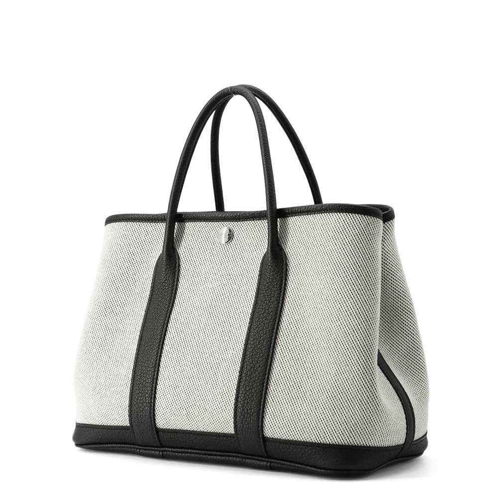 エルメス ガーデンパーティTPM エクリュ/ブラック/シルバー金具 ネゴンダ/トワルアッシュ Y刻印 黒
