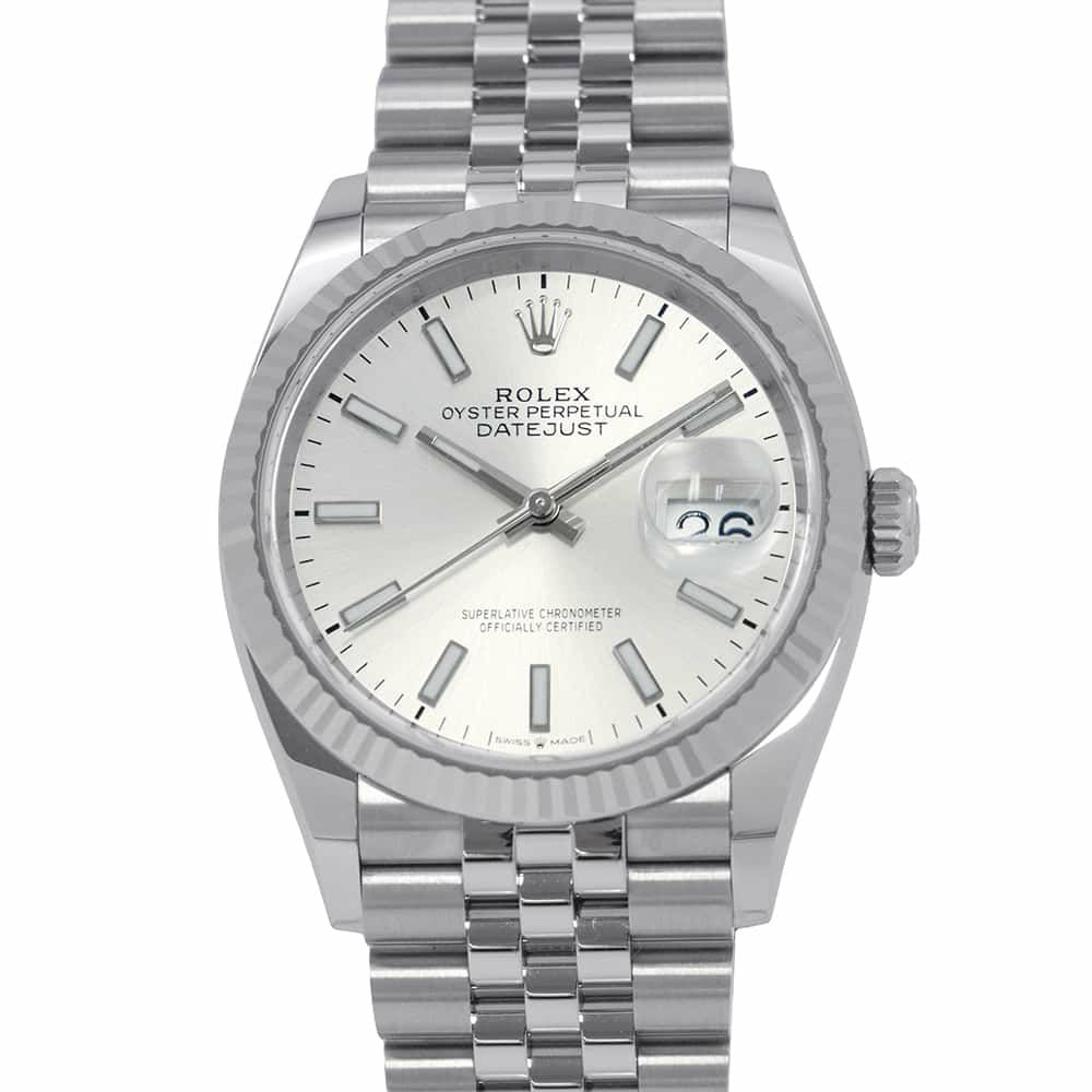 ロレックス デイトジャスト36 SS/K18WG ランダムシリアル ルーレット 126234 ROLEX 腕時計 シルバー文字盤