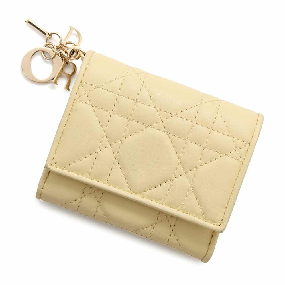 クリスチャン・ディオール 二つ折り財布 Lady Dior Gardenia ミニ 
